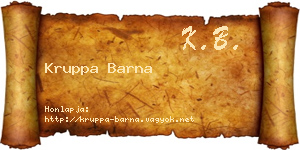 Kruppa Barna névjegykártya