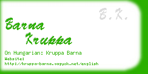 barna kruppa business card